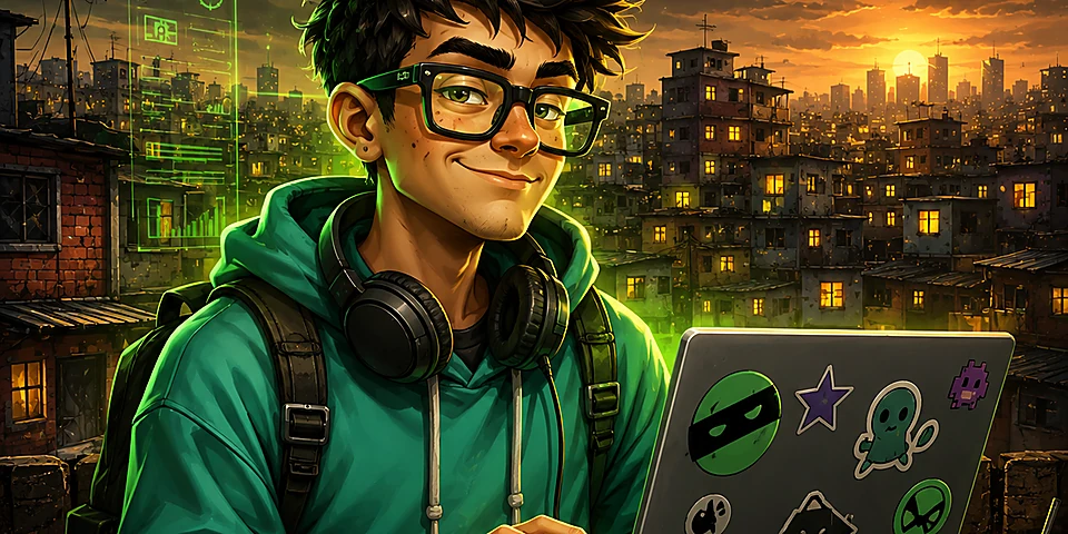 Arte da carta Hackerzinho de Esquina